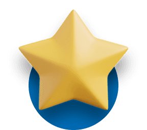 Yellow star with blue circle